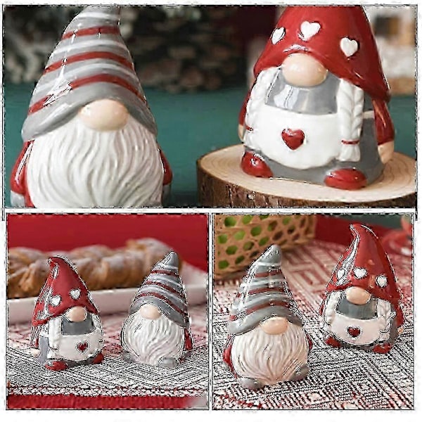 1 Par Keramiska Tomte Peppar- och Saltflaskor Pepparbehållare Peppardispenser Kryddflaska