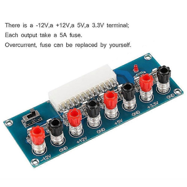 24-nastainen Atx Benchtop -kortti Tietokoneen PC-virtalähteen Breakout-sovitinmoduuli (haoyi
