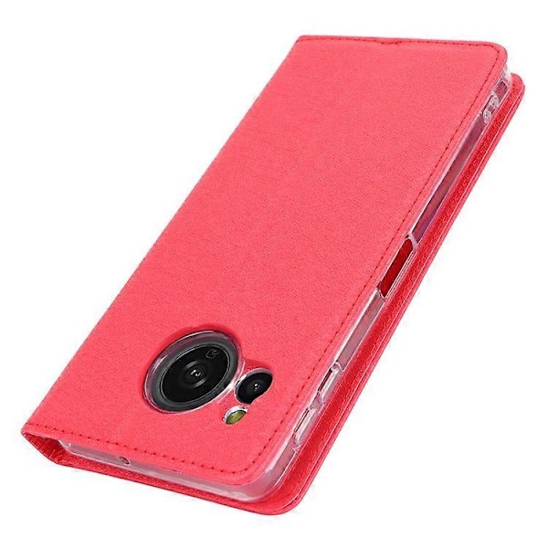 Kompatibelt Plånboksfodral för Sharp Aquos Sense 8 Silkeslen Textur Läder Flip Skyddande Telefonfodral Red