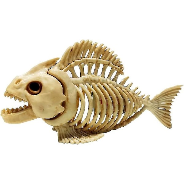 Halloween Fisk Skjelett Modell, halloween Simulert Fisk Skjelett Plast Simulering Horror Dyrebein Fisk Bein Ornamenter Halloween Fest Dekor hy