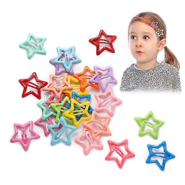 Stjärnformade hårspännen i metall för flickor (30-pack)