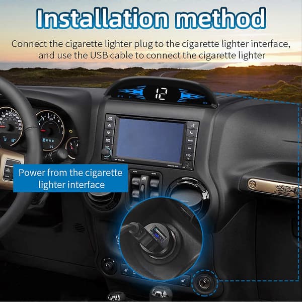 G2 Head Up Display Multifunksjonell Sensitiv LCD-skjerm Inclinometer Bilnivåsensor HUD for ATV
