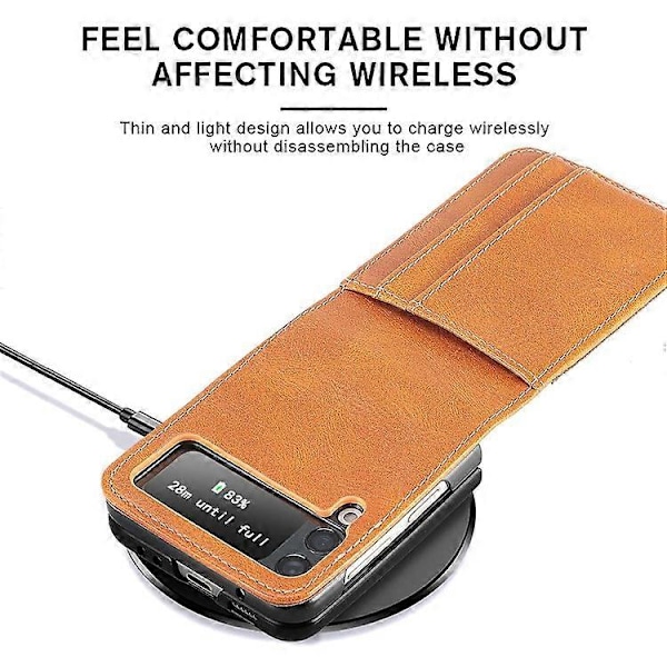 Kompatibel med Samsung Galaxy Z Flip4 5G Bærbar Wallet Telefon Cover PU Læderbelagt Hård PC Cover Foldbar Telefon Skal Red