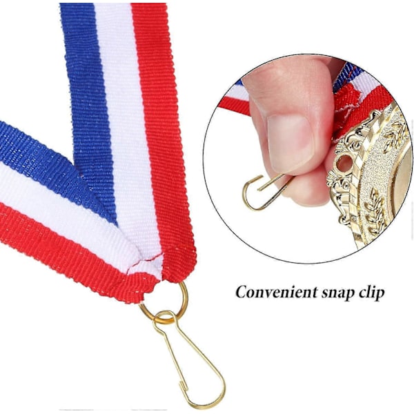 30 Stycken Medaljband Prisband Medaljband Med Snäppklämmor Randiga Medaljband Snoddar