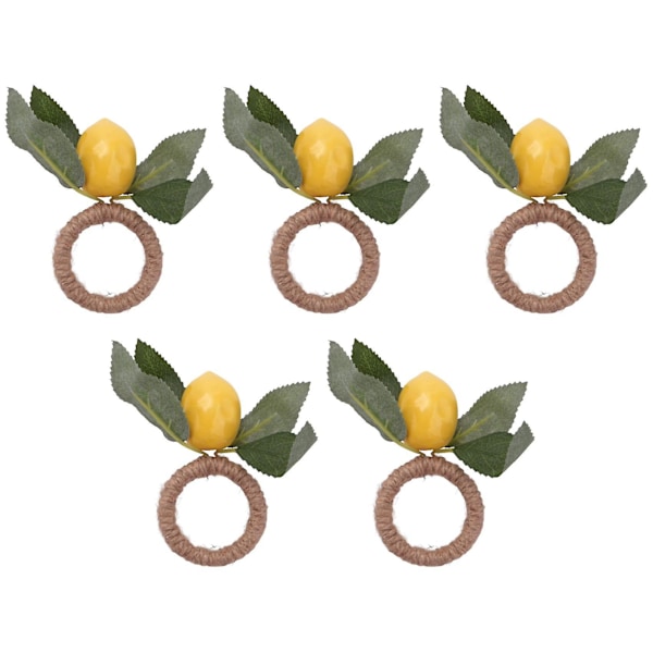Servietringe med Citron, Citronranke Servietringe, Servietholder til Borddækning, Spisebord, D