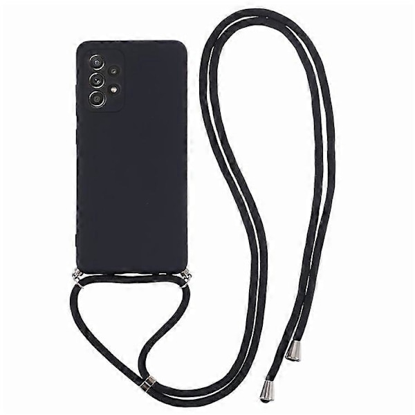 Kompatibelt Skal för Samsung Galaxy A52 4G / 5G / A52s 5G, Exakta Utskärningar, TPU-skydd med Långt Snöre Black