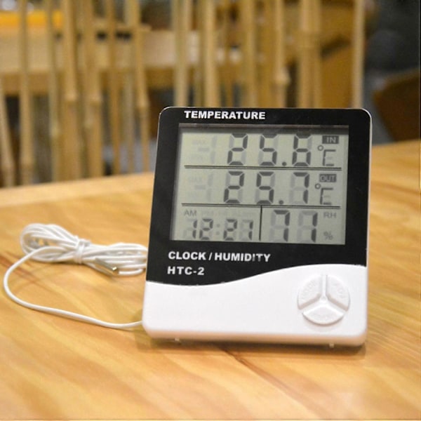 Alarm Termometer Letvægts Multifunktionel Let at Bruge Digital Alarm Termometer til Gaver