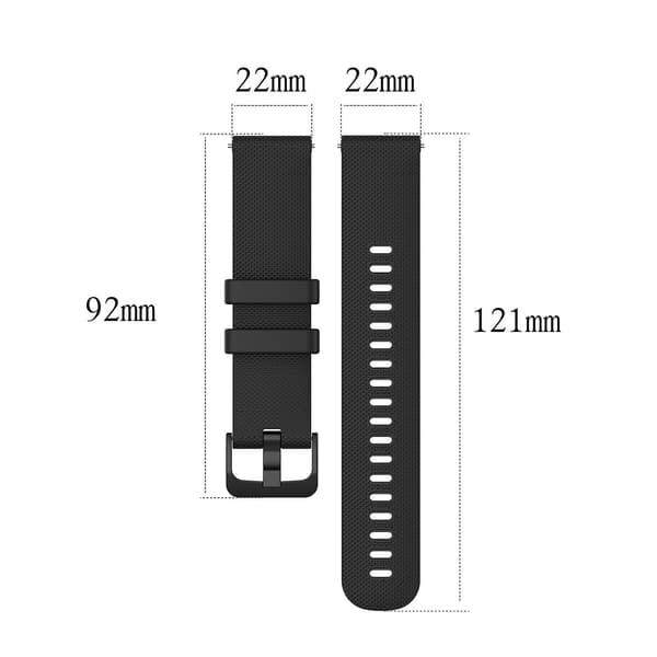 SBSGV Urremme 22mm Rustfrit Stål Spænde Quick Release Fluoro Gummi Urrem Til Mænd, Sort