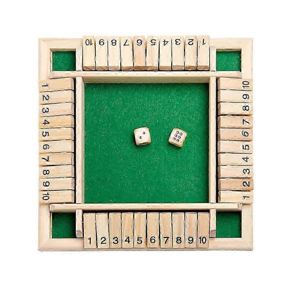 Barnpresent Shut The Box Trä Mathematic Traditionell Pubbräde Tärningsspel Resa 4 Spelare