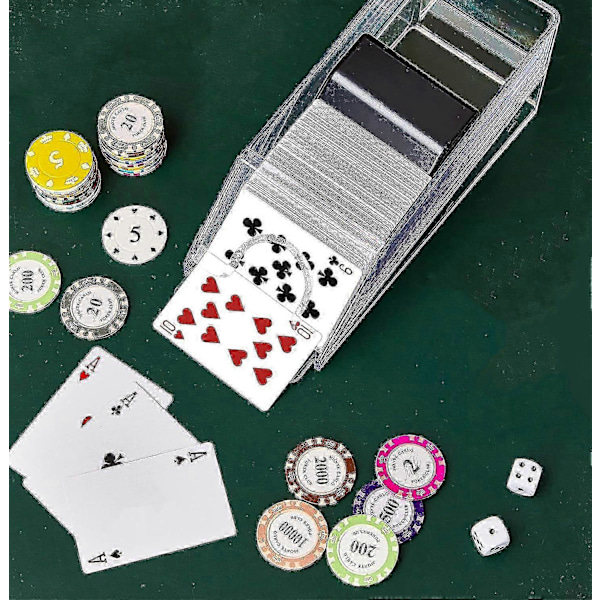 4 Pakka Blackjack-Kenkä Selkeä Akryyli Blackjack-Jao Kenkä Korttien Jakelulaite Pelikorttien Roska-Astioiden Tarjottimet Blackjack-Pelille Pokeri Tarvikkeet