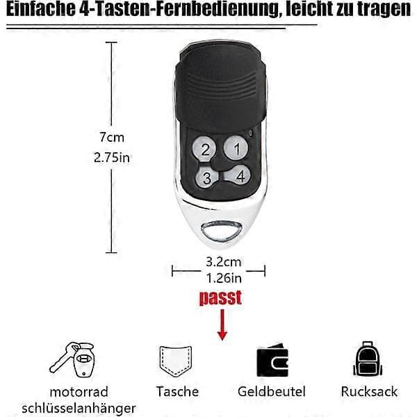 Crawford EA433 2KS/4KS Käsilähetin - 2 kpl - 433,92 MHz Scroll Code -kaukosäädin