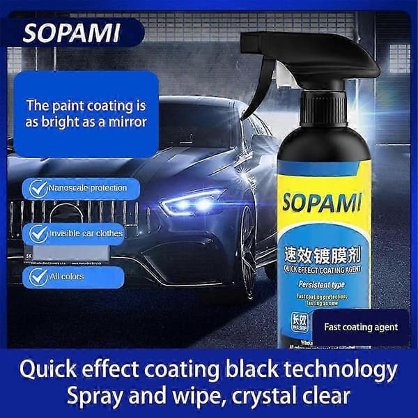 Sopami Bilcoating Spray, Hurtig Bilvoks Poleringsbeskyttelse til Bil og Motorcykel 3 Set