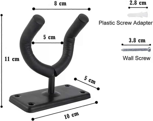 Set med 2 Gitarr Väggkrokar Svart Gitarr Väggkrok Metallhållare för Gitarr Banjo Ukulele