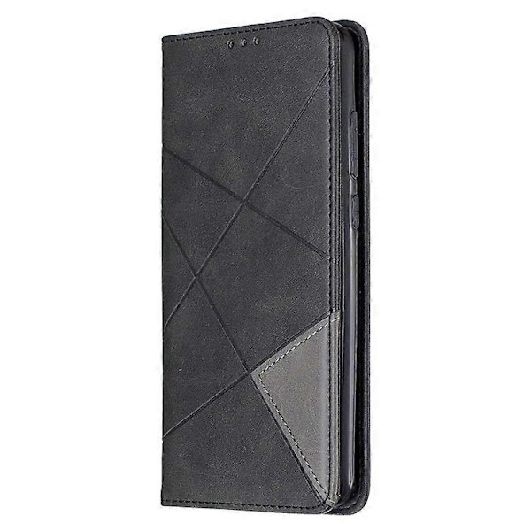 Geometriskt Mönster Ställ Läder Korthållare Fodral Kompatibelt För Xiaomi Redmi Note 8 Pro Black