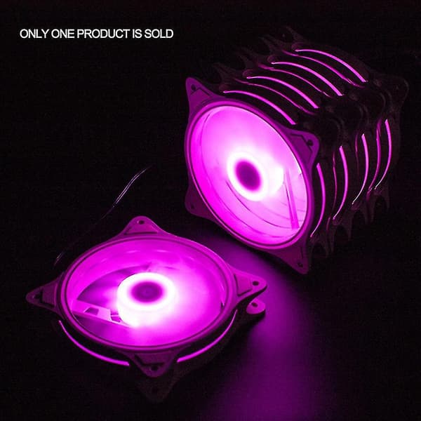 12cm Rosa LED Tyst Hög Vindvolym Dator RGB Kylfläkt