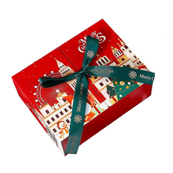 Julklappsask med rosetter, dekor, dubbeldörrsdesign, presentförpackning för festlig dekoration, mycket bra
