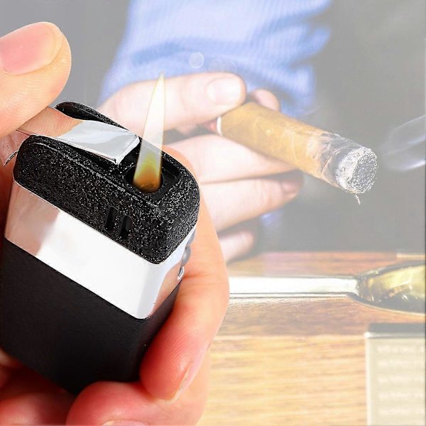 Mode simulering perle design cigarettænder jet butangas rygetænder (sort)