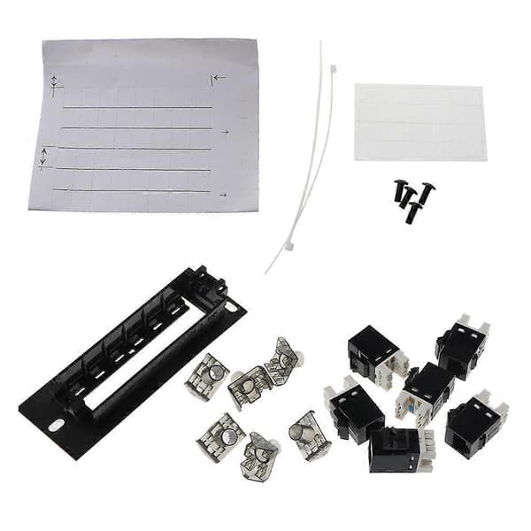 6 Port CAT6 Patch Panel FTP LAN RJ45 Nettverkskabel Adapter Keystone Jack