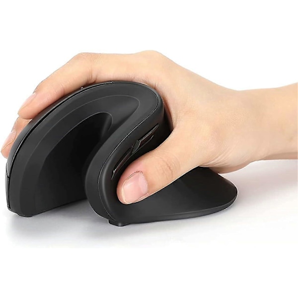 Bluetooth Ergonomisk Mus, 2.4G Stille Vertikal Trådløs Mus, Dobbel Modus Ergo Optisk Mus med Justerbar DPI 1000/1600/2400, for Laptop, Desktop, P