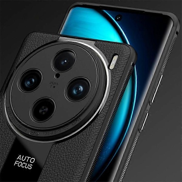 Q.COO Kompatibel med vivo X100 Pro 5G Mobiltelefon Deksel PU Lær+TPU+Akryl Anti-skli Bakdeksel Pink