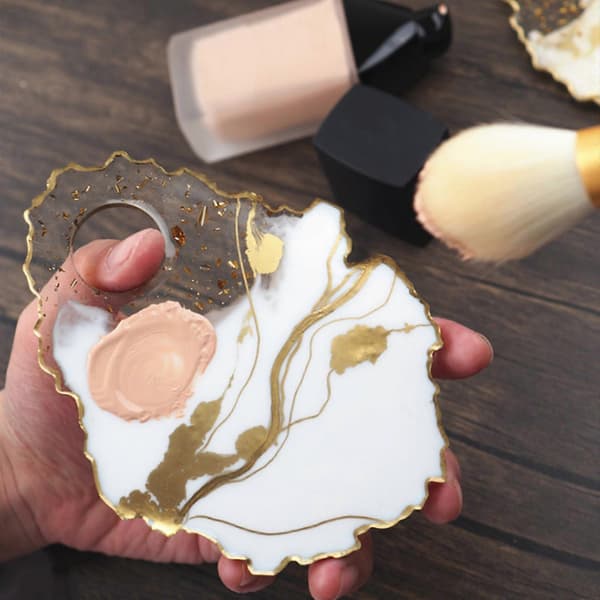 Kunstner malerpalet silikoneform Agat Coaster harpiks epoxyforme til neglekunst