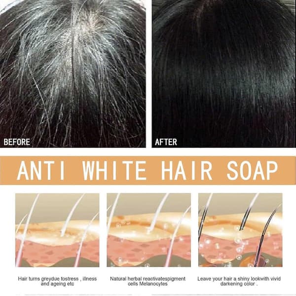 Sort shampoo bar sæbe til gråt hår, Mane Gray Reverse Bar til mænd, sort hår shampoo bar til hårfarvning 2 Pcs