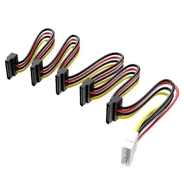 1 til 5 Sata Kabel Splitter Kabel Drev Disk Kabel 4 Pin til 15 Pin Splitter Kabelledning