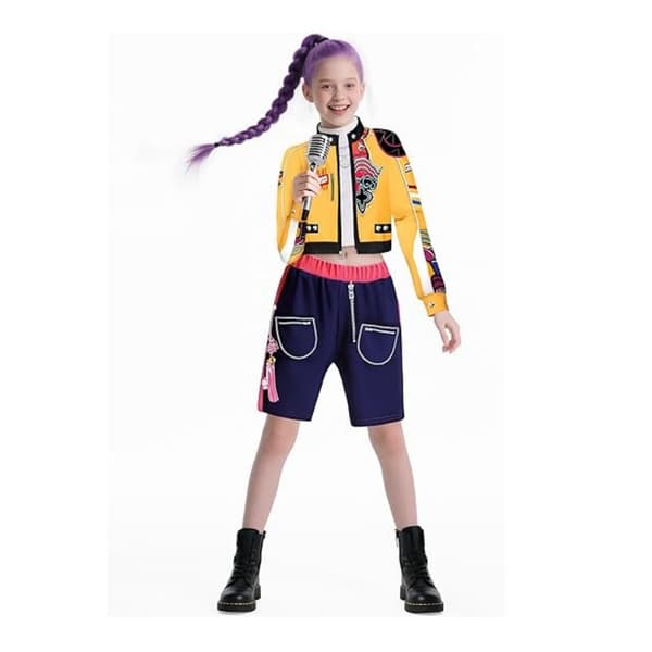 2025 Demon Hunter K-Pop Kostym | Halloween Kostym för Flickor Cosplay 100cm