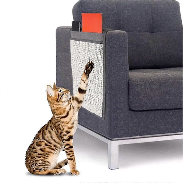 Katteskrapematte, Sofakatteskrapematte med 2 rom Kattekloremøbler Skrapebeskyttelse Sofa Katteskrapematte