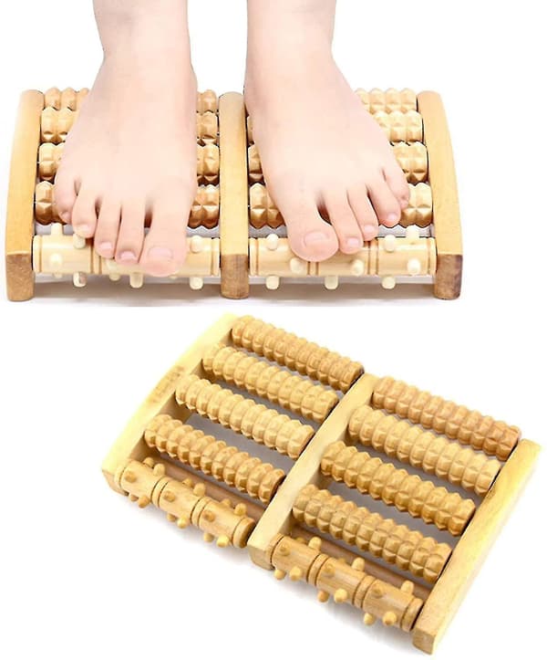 Fotmassage Roller i Trä, Fotmassage för Stressreducering, Kramper, Osteoartrit
