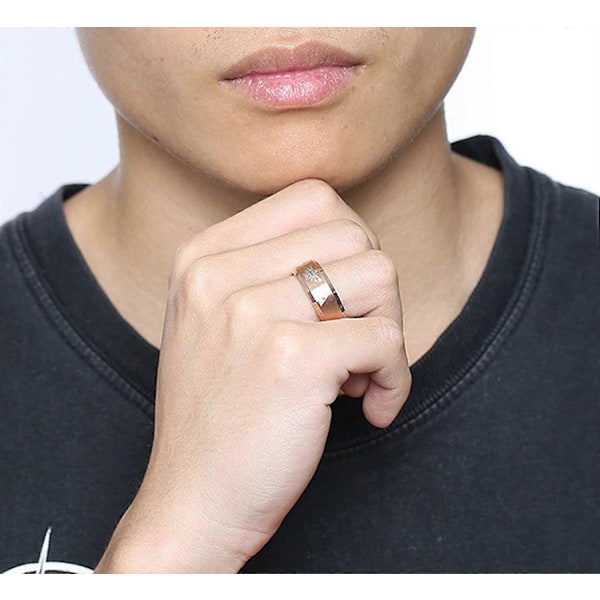 UBIUO 8mm The Legend of Zelda Triforce Ring, Mattpolerad Band i Rostfritt Stål - -