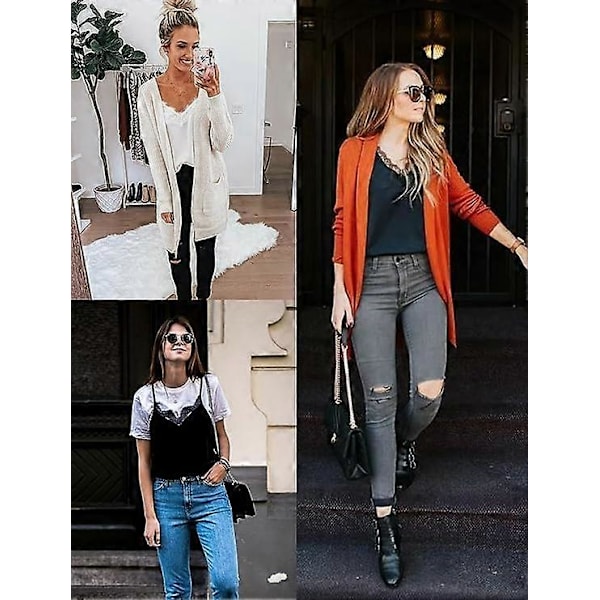 Ekouaer Dame 2-pakker Sateng Silke Camisole Blonde Topp Spaghettistropp Tanktopper Basic Cami Topp XL