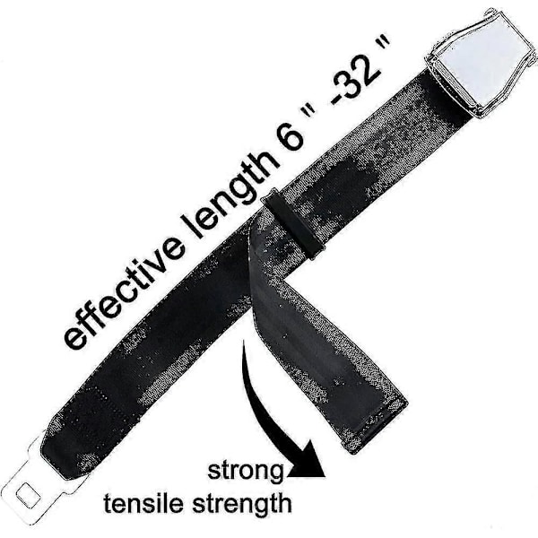 Forlænger til flysikkerhedssele E4-certificeret, justerbar fra 15,2 cm til 81,3 cm.