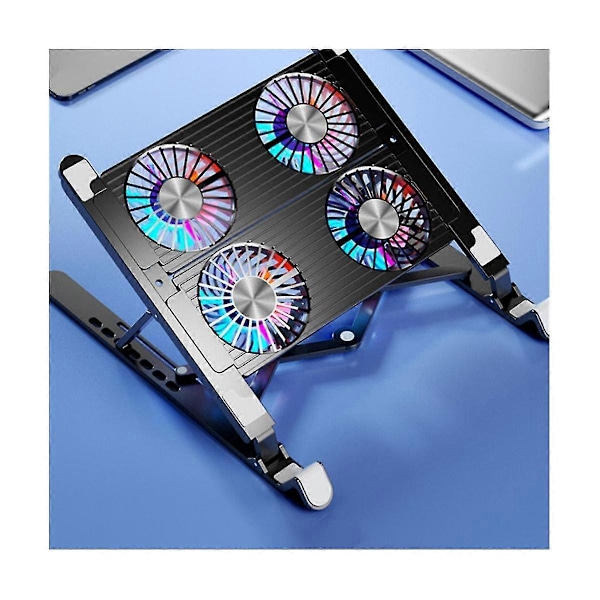 Laptopkylare Ställ Hopfällbar Laptop Kylplatta Med 4 Rgb Tysta Fläktar För Laptop Kylare Notebook Tillbehör Y
