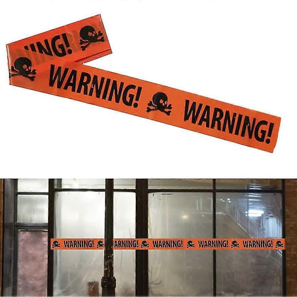 Halloween Varoitusteippikyltit, Oranssit Halloween Varoitusteipit Ovi-Ikkuna Rekvisiitta Vaara Varoitusaitaus Kummitustaloon