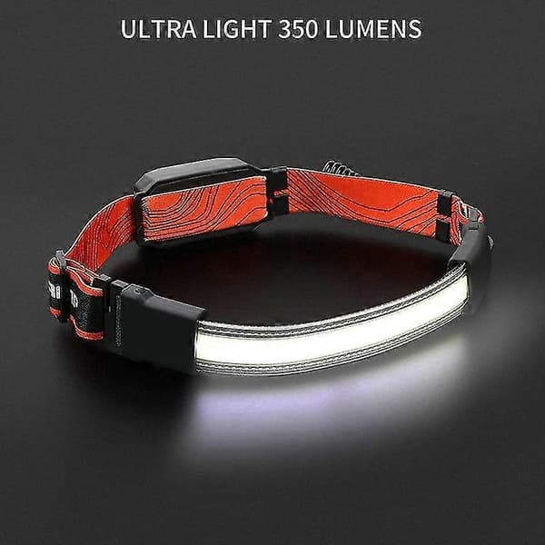 LED Hodelykt Bred Lysstråle Hodelykt Sterk COB LED Hodelykt Med 3 Lysmoduser For Fiske Løping Og Camping