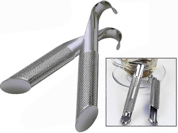 Te-sil, te-infuser, urte-krydder-sil i rustfritt stål, par