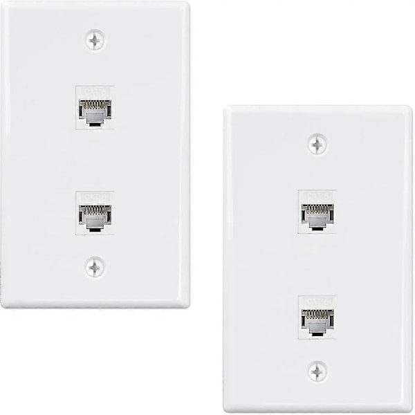 2 Pakke 2 Port Ethernet Veggplate, Cat6 Hunn Til Hunn Veggkontakt Rj45 Inline Kobling Vegguttak-haoyi