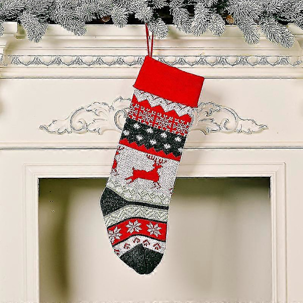 Julestrømper Vakre Broderimønster Hengende Strømper For Familie Juledekorasjon(c, Stil) bd