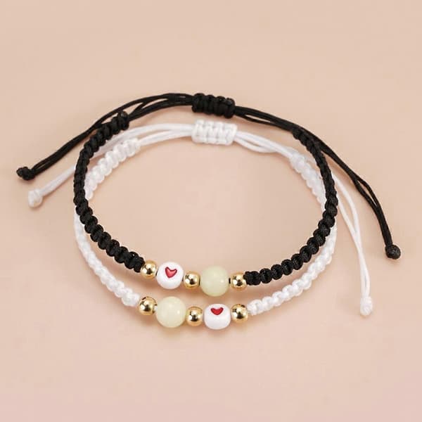 Handvävd Love Lovers Sisters Novel Luminous Armband Justerbart Handrep