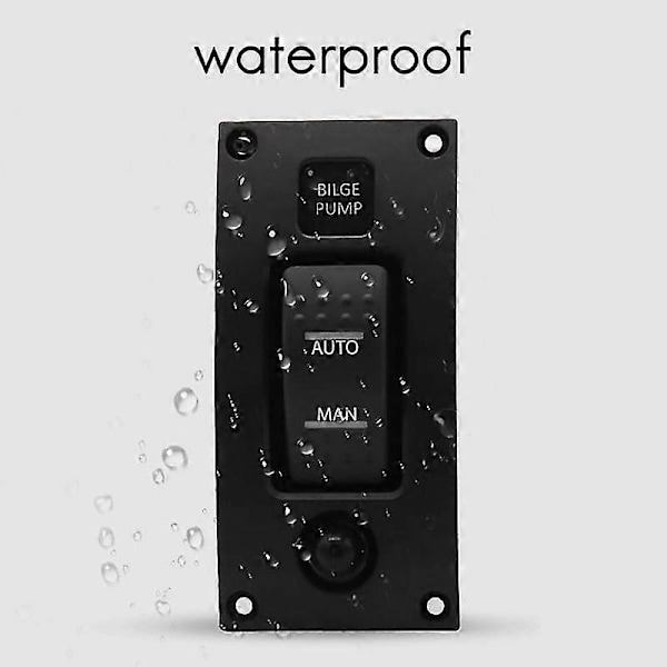 12-24V Lænsepumpe Kontakt Alarm Vandtæt Skibs Dæk Kontrolpanel til Båd Lænsepumper On/Off/on Sw
