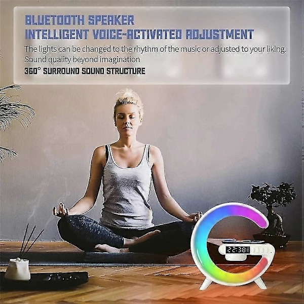 4-i-1 G Form Bluetooth-högtalare med RGB-ljusklocka G63