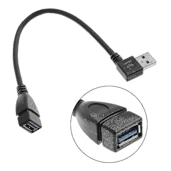 Usb 3.0 A Venstre/højre Vinkel 90 Graders Han til Hun Adapter Kabel Forlængerledning-AE