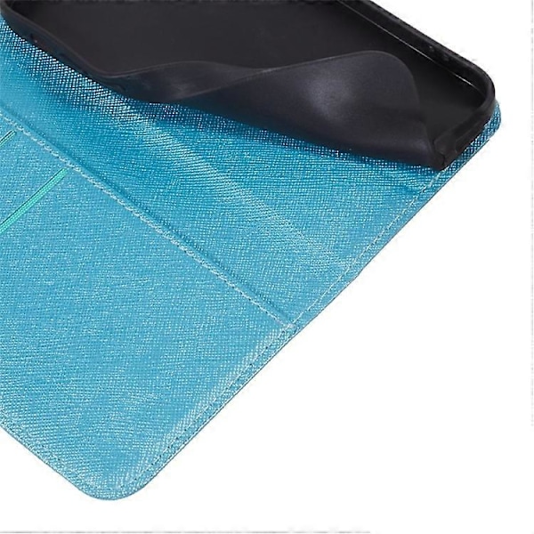 Kompatibelt Skal för Nothing Phone (3a) Fodral Korsstruktur Läder Telefonskydd Dold Magnetisk Azure