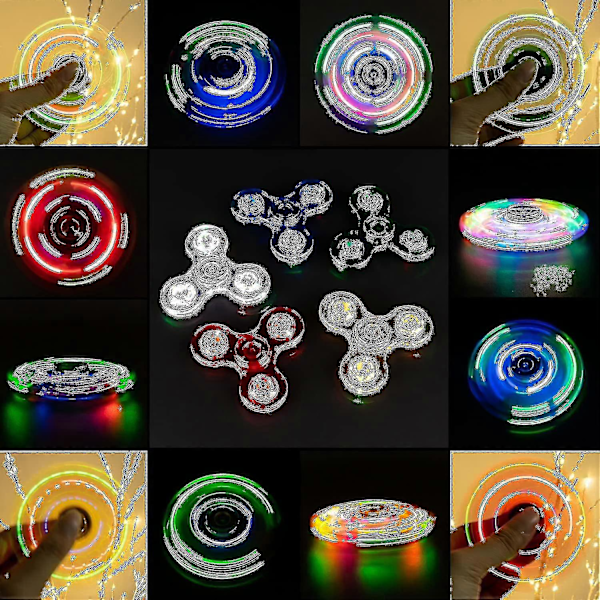 Lätt Fidget Spinner, Lätt Fidget Finger Leksak Hand Spinner - Stressreducerande och Ångestlindrande Hand Spinner för Barn-ZZY