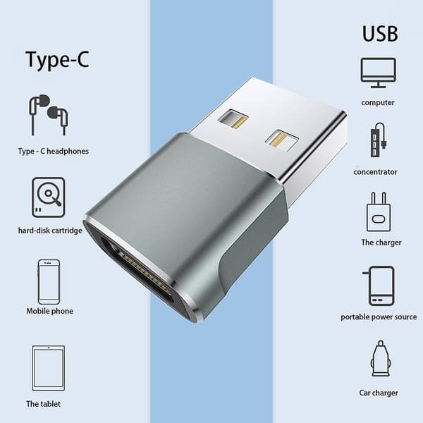 USB C Hona till USB Hane Adapter Typ C till USB A Konverterare