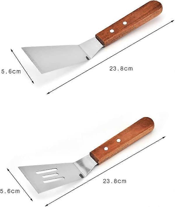 Jernplade Spade Køkken Multifunktionel Rustfrit Stål Bøfspade (brun) (2 stk) yu