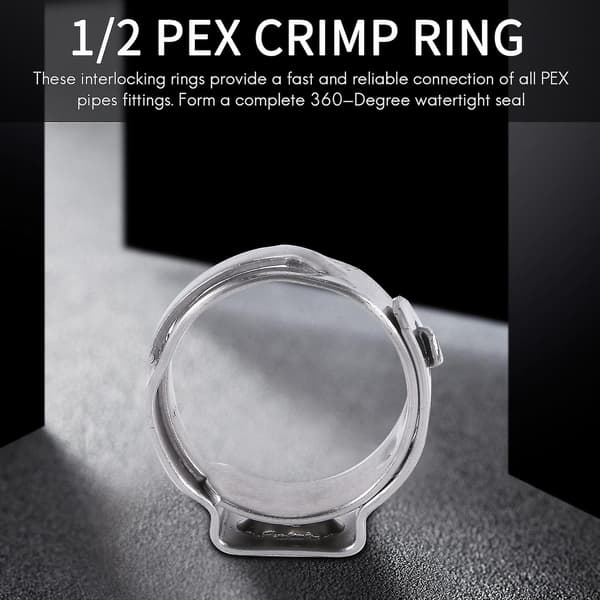 100 stk. Cinch-rør 1/2 tomme fittings rustfrit stål Cinch Crimp-ringe klemfitting