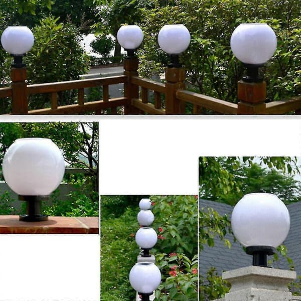 LED 200mm Solcelle Vegg Pillar Lampe Utendørs Rund Kule Lys Sti Lys-Yvan