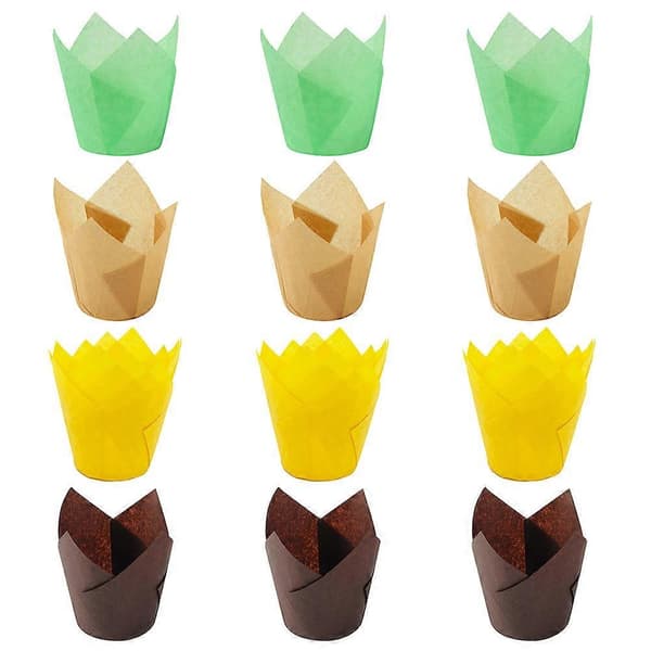 Muffinsformar Tulpanformade Bakformar Allmän Användning Bakning 5X5X8cm Blandade Färger 200-pack